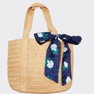 Draper James Straw Tote w/ Scarf NWT